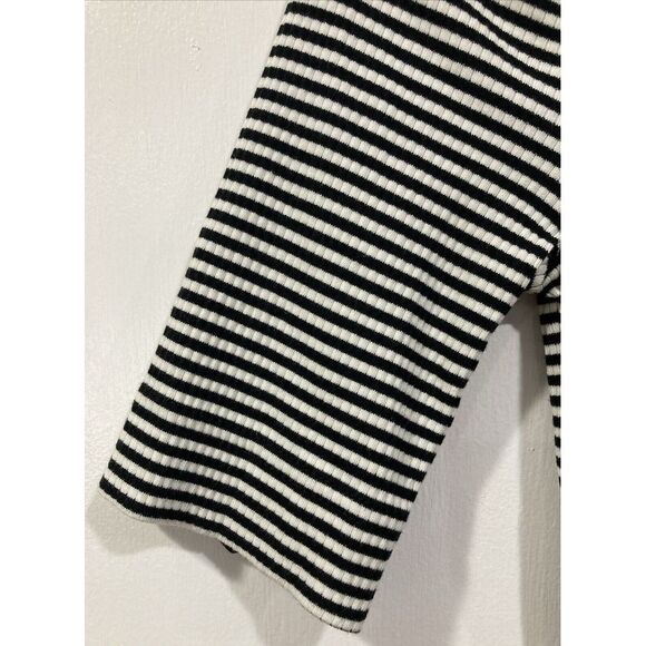 J. Crew Black White Striped Shirt 3/4 Sleeves Scoop Neck Size XS‎ NWT BT683 - Picture 6 of 9